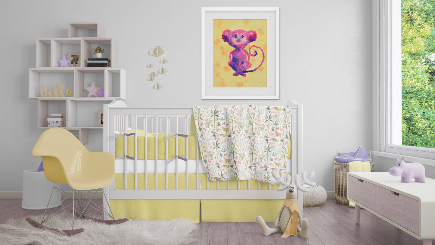Printable Colorful Cheeky Monkey Print for Nursery