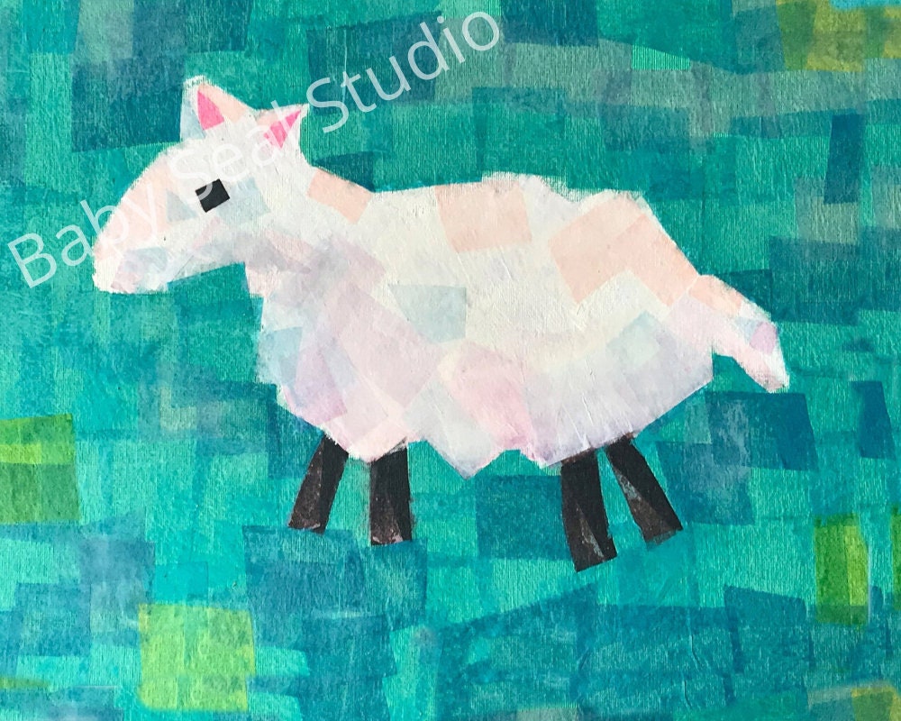 Cute Sheep Print for Nursery