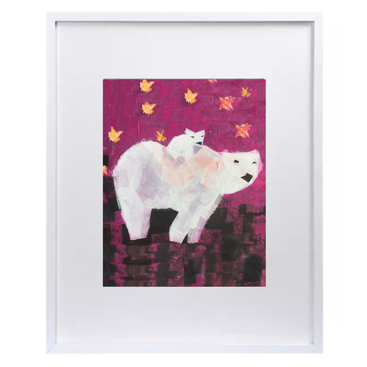 Pink Polar Bear Print for Babies and Kids