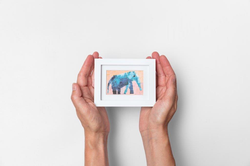 Blue Baby Elephant Print for Nursery