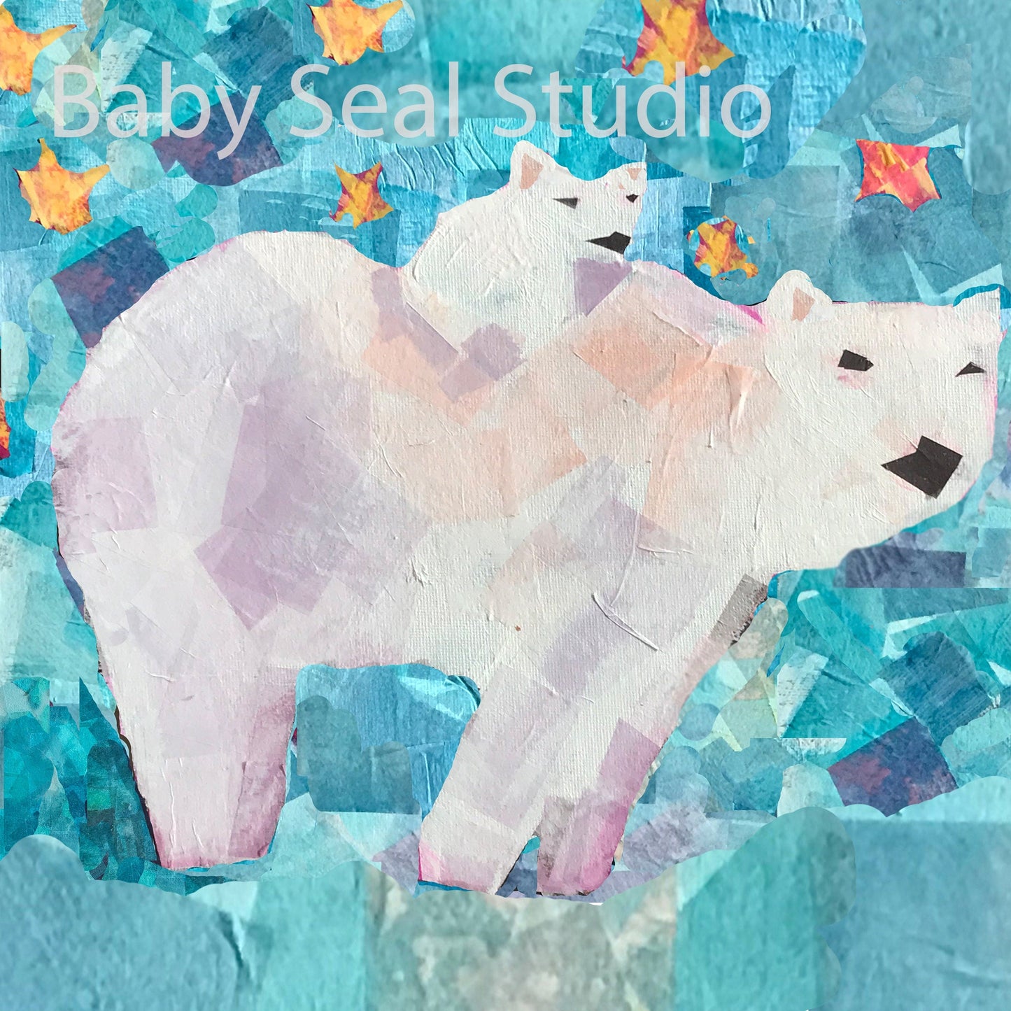 Turquoise Polar Bear Print for Babies and Kids