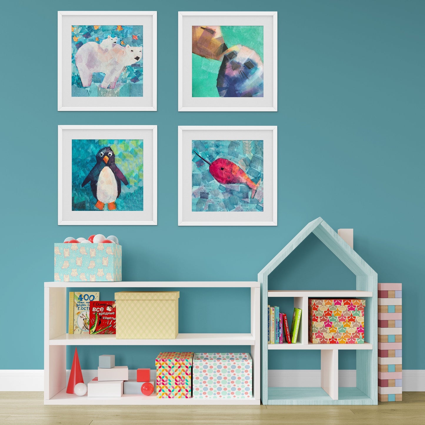 Turquoise Polar Bear Print for Babies and Kids