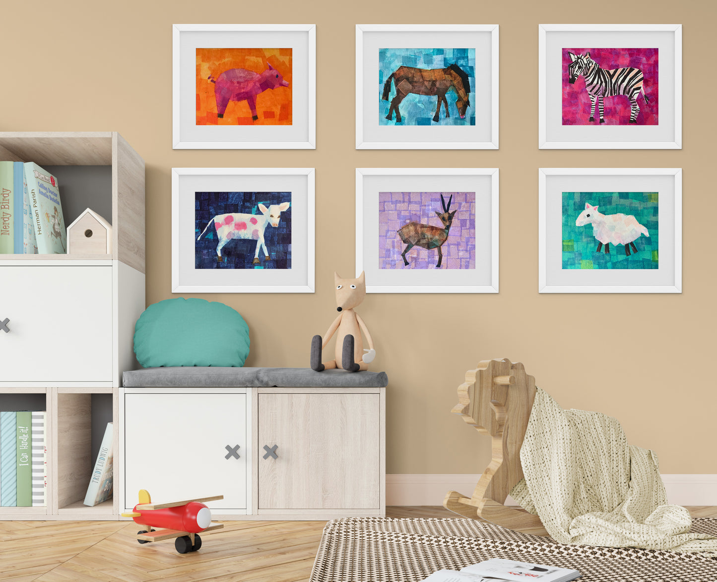 Set of 4 Baby Farm Animal Prints for Nursery