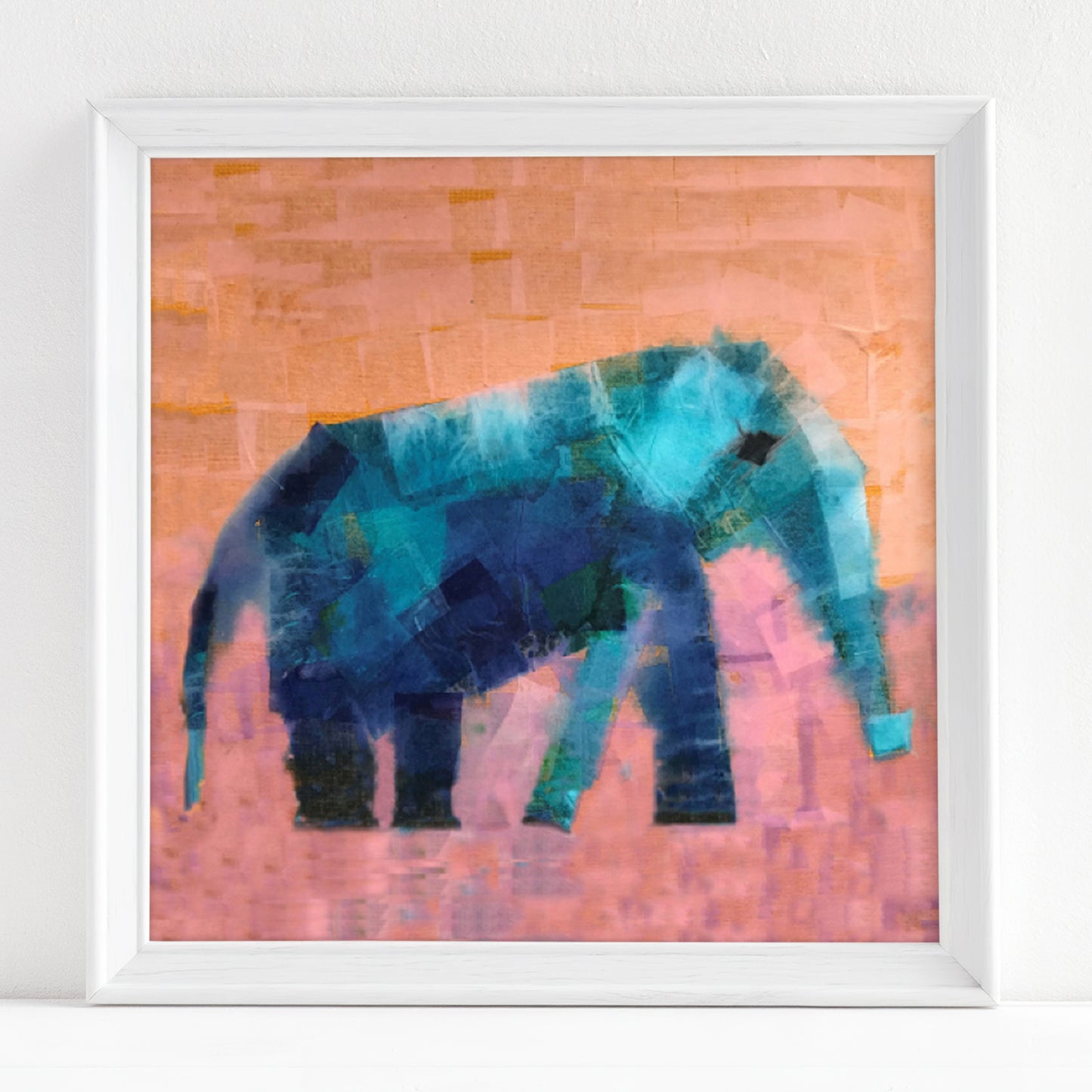 Blue Baby Elephant Print for Nursery