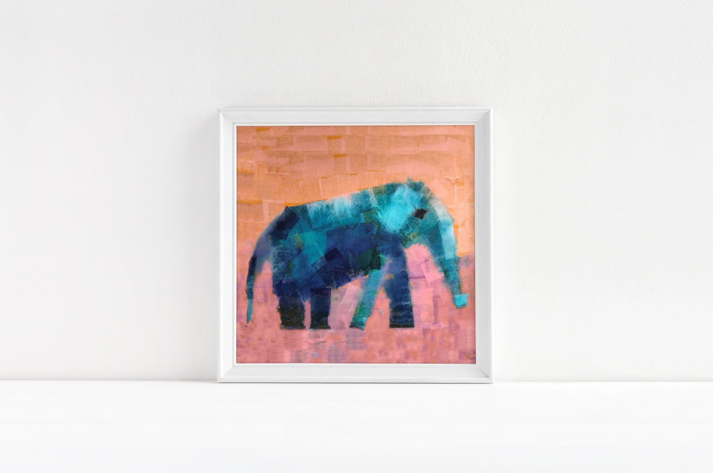 Blue Baby Elephant Print for Nursery