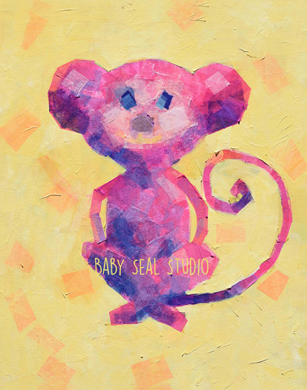 Printable Colorful Cheeky Monkey Print for Nursery